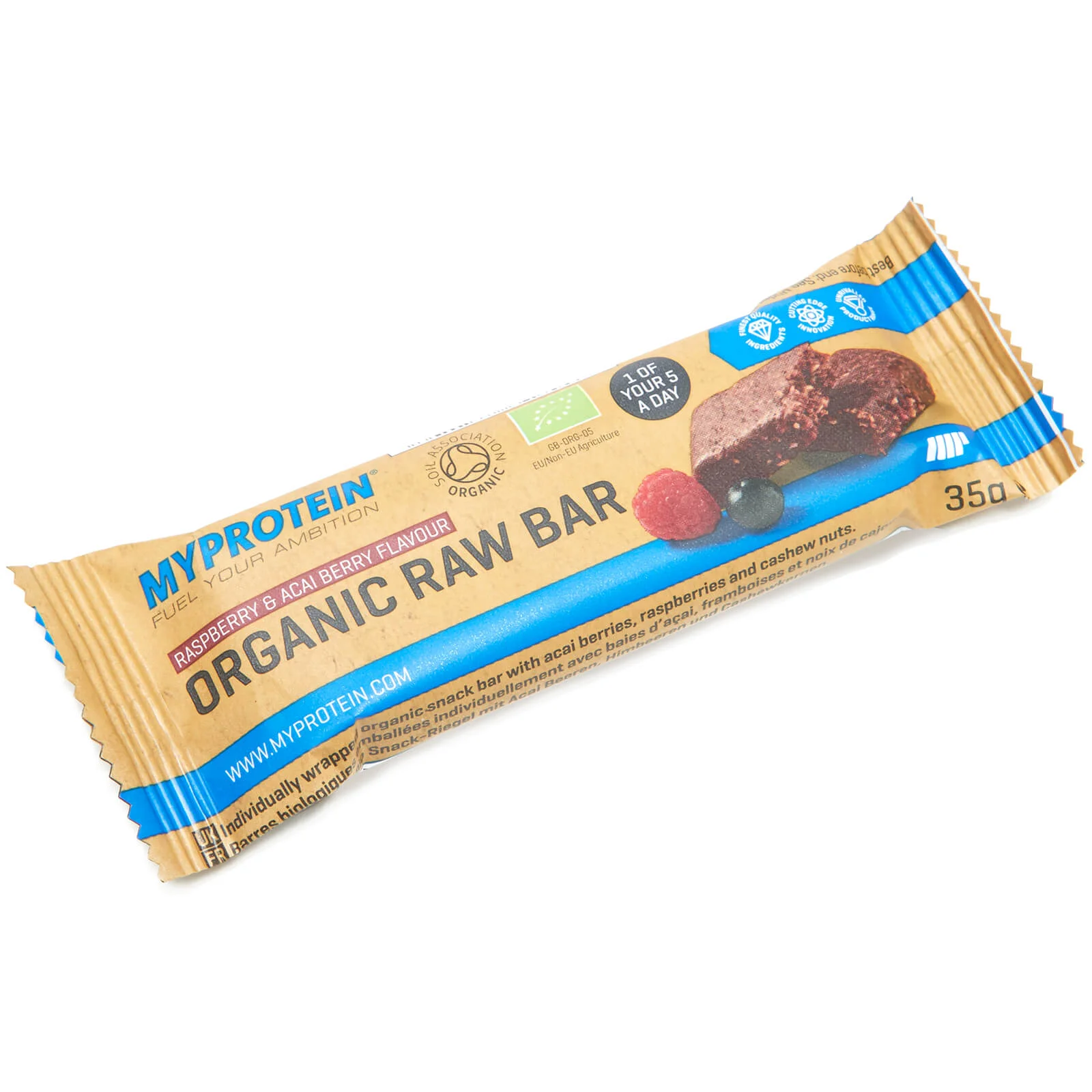 Organic Raw Bar (Sample) - 35g - Organic Raspberry & Acai Berry Image 1