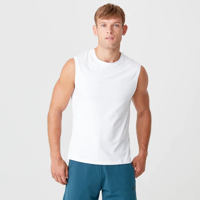 Luxe Classic Sleeveless T-Shirt - White