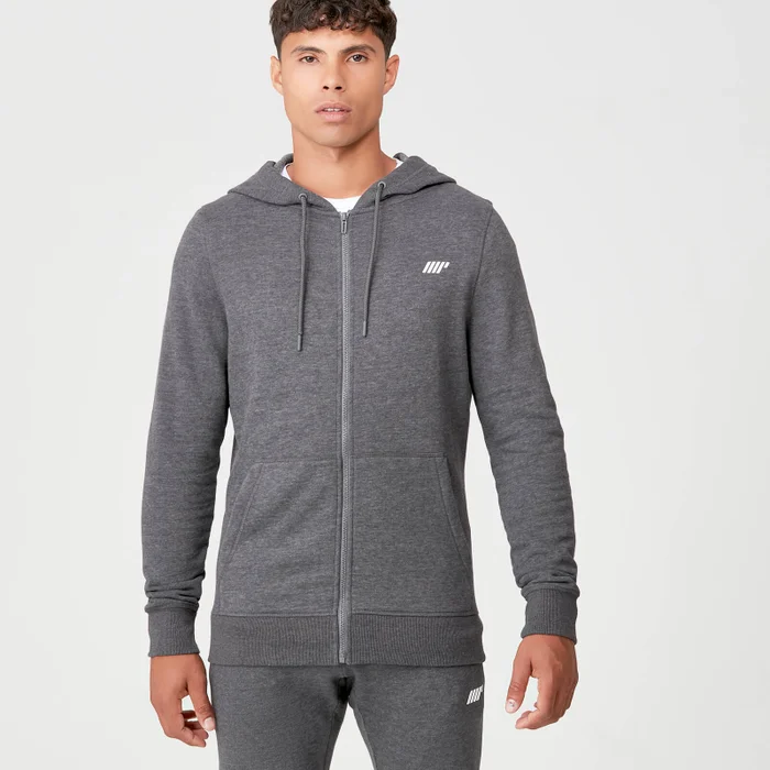 Tru-Fit Full Zip Hoodie - Charcoal Marl