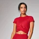 Power Short Sleeve Crop Top - Crimson