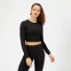 MP Women's Power Long Sleeve Crop Top - Black