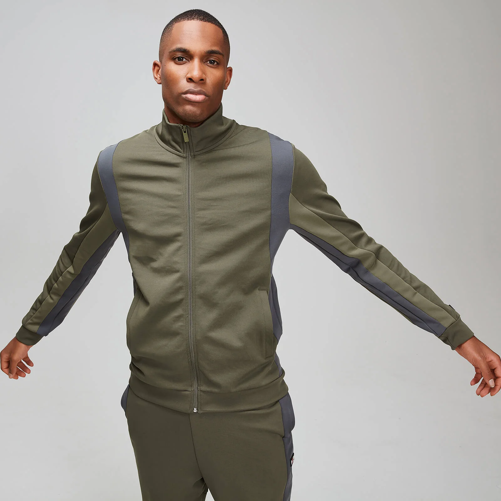 MP Men's Colour Block Trackie Jacket - Birch - XS Image 1