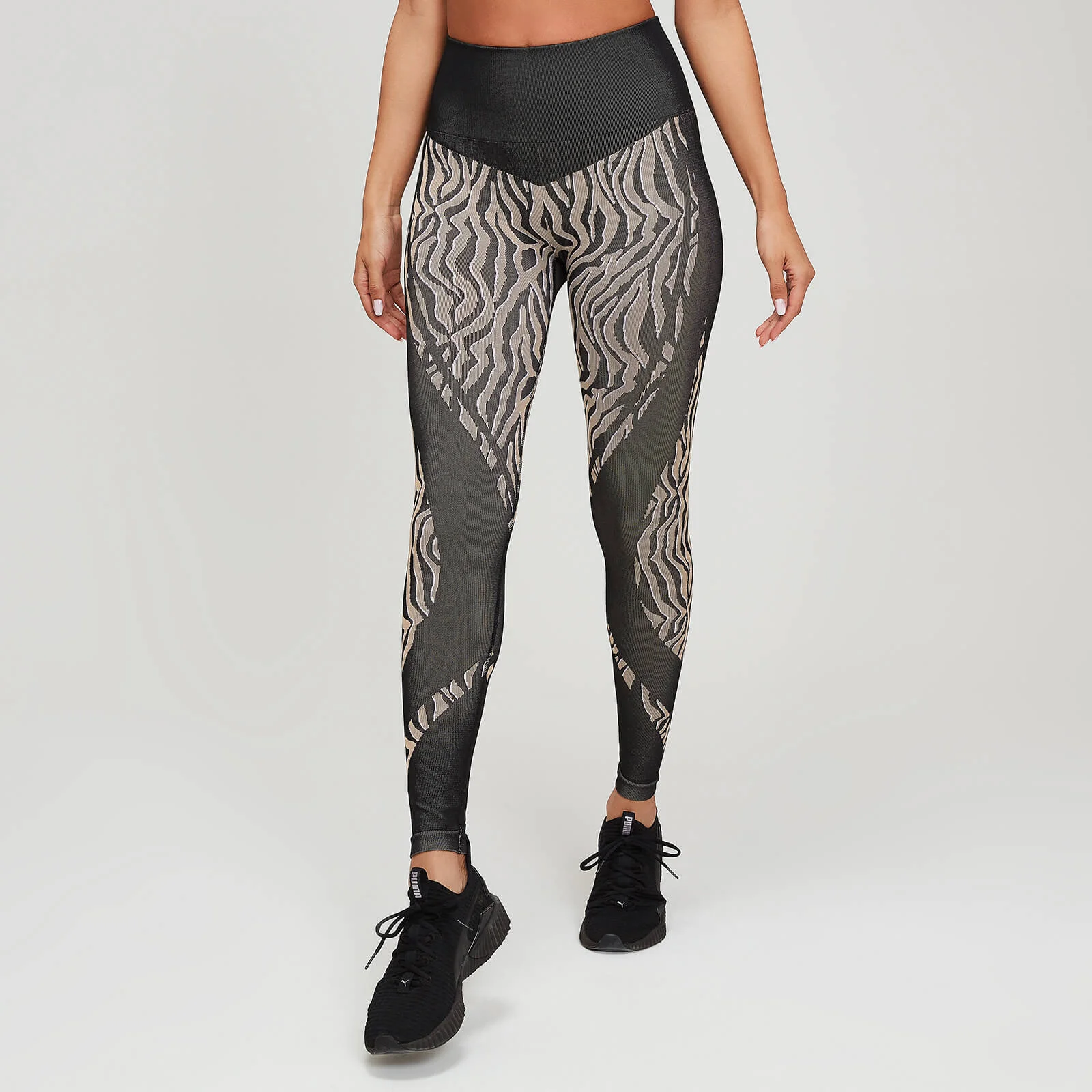MP Women's Animal Zebra Seamless Leggings - Black/Praline - XS Image 1