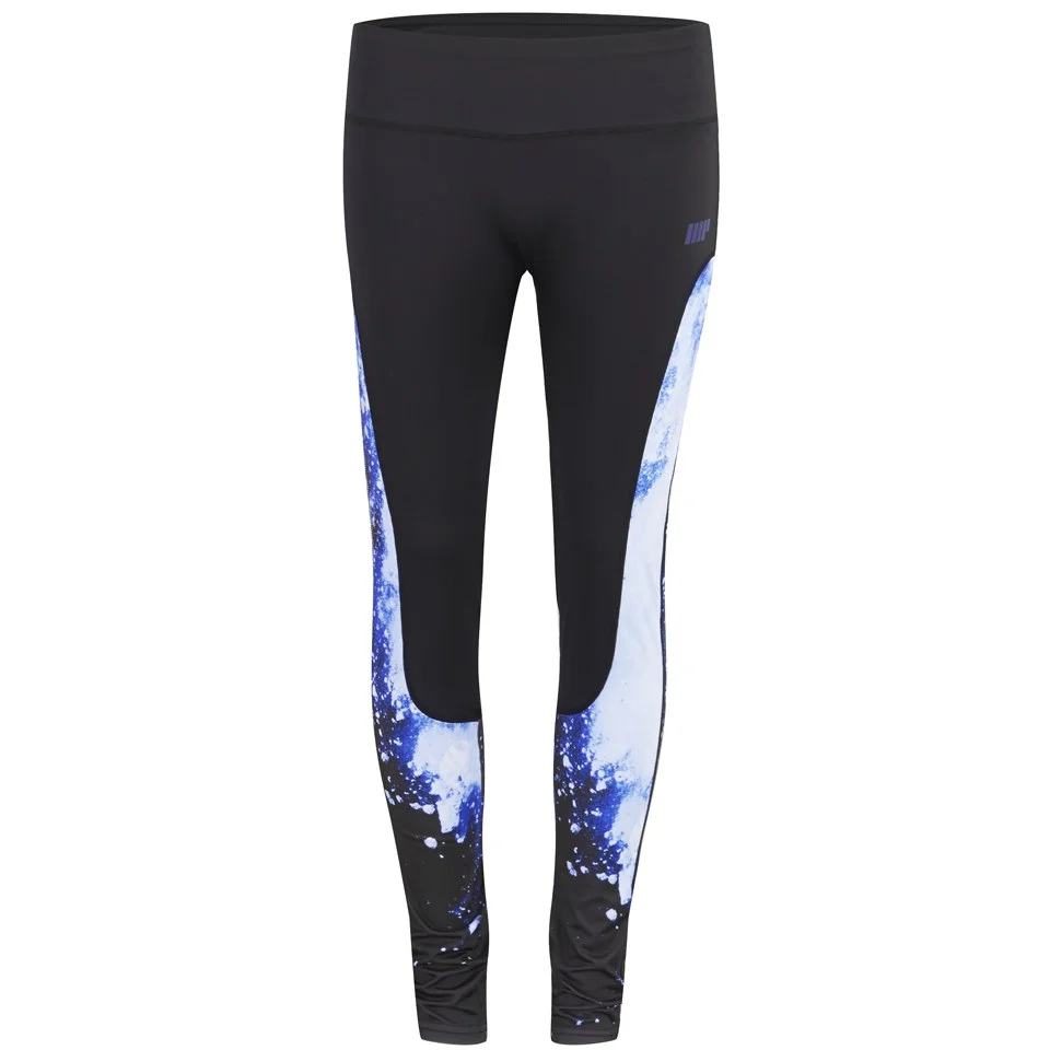 Myprotein Women’s High Waisted Printed Panel Leggings - Blue Image 1