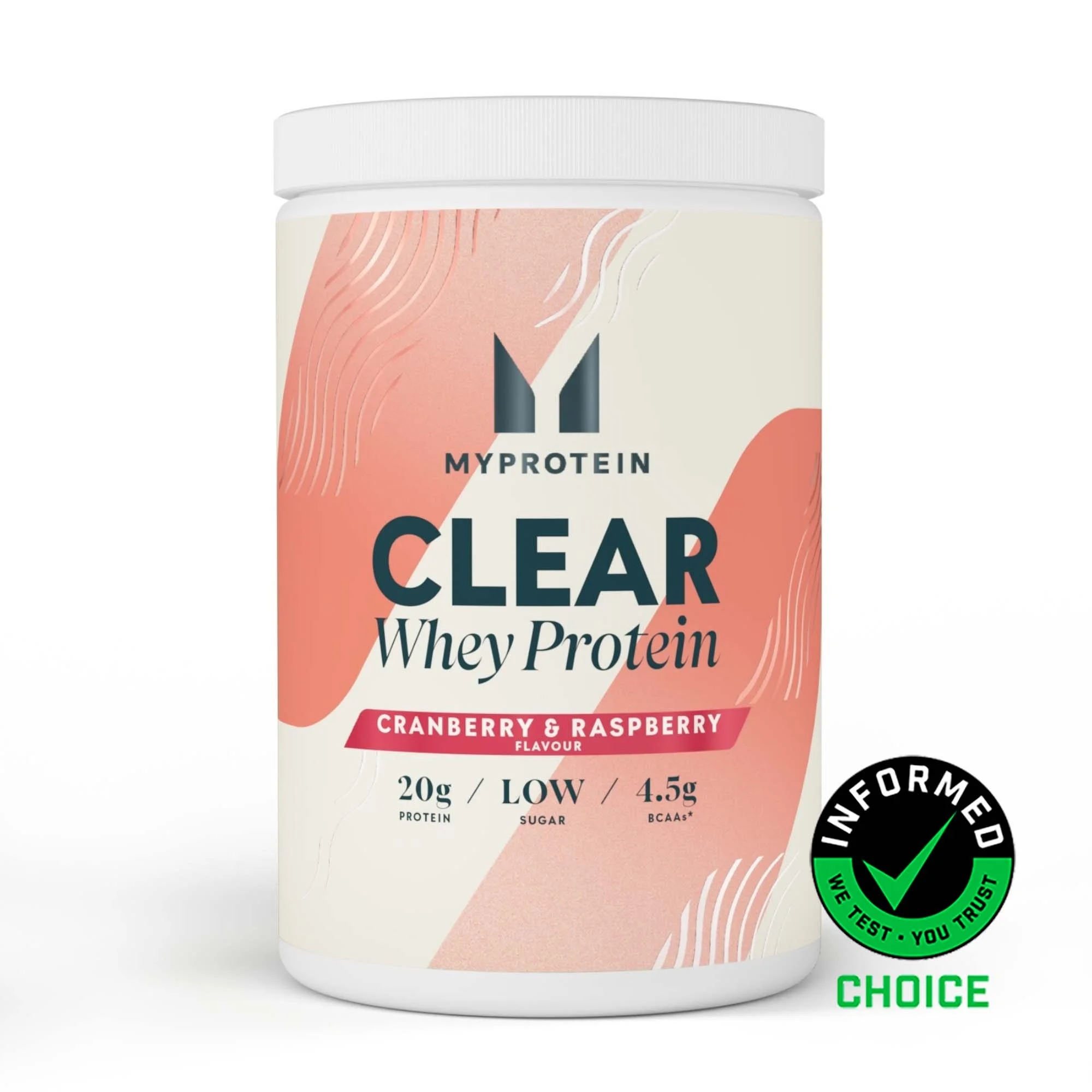Clear Whey Protein Powder - 500g - 20servings - Cranberry & Raspberry Image 1