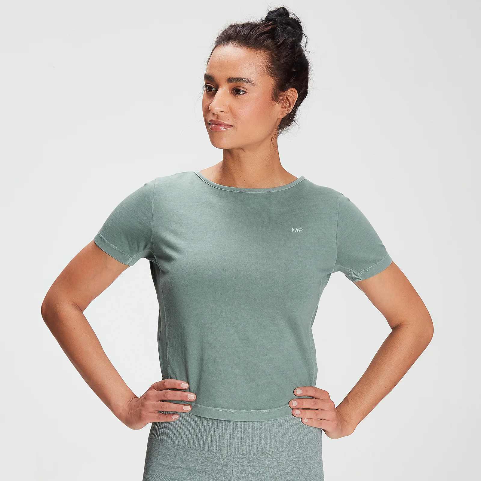 MP Women's Training Washed Tie Back T-shirt - Washed Green - XXS Image 1