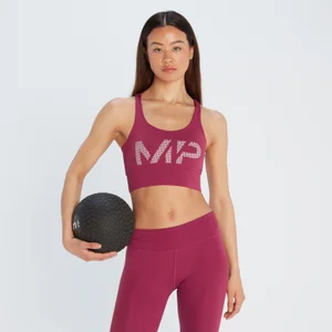 MP Women's Printed Training Bra - Plum - Size L