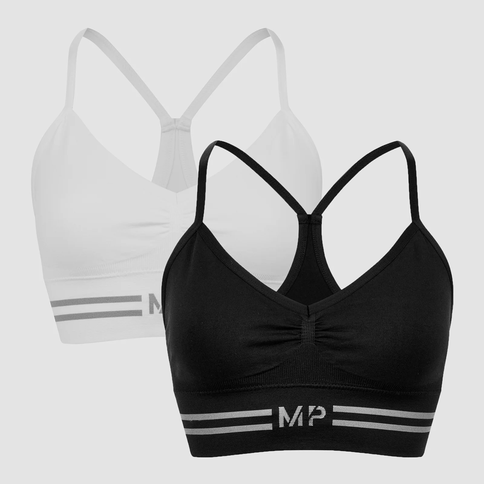 MP Women's Seamless Bralette - Black/White (2 Pack) - XXS Image 1