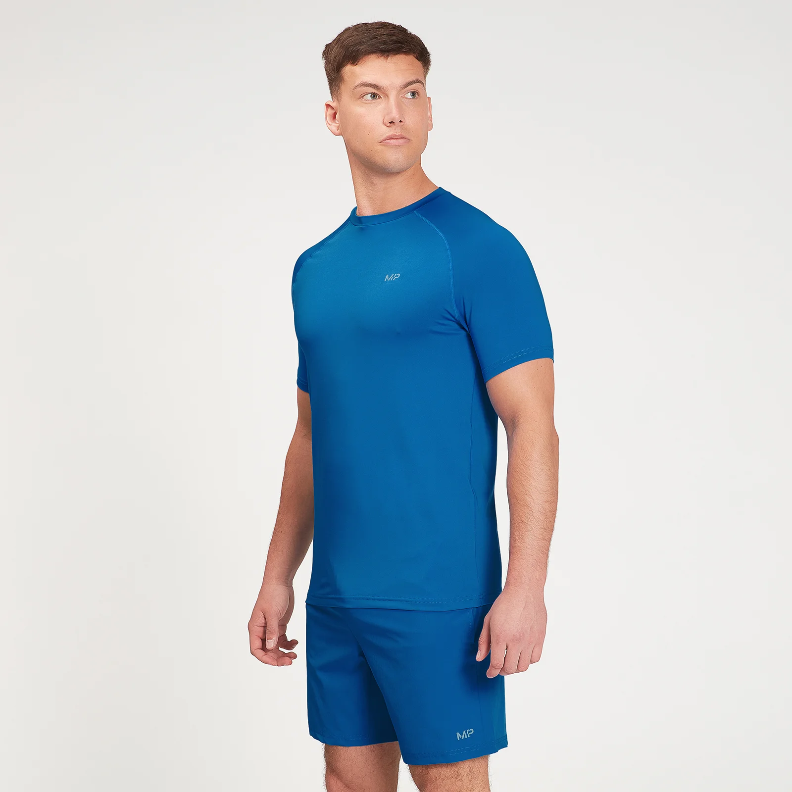 MP Men's Graphic Running Short Sleeve T-Shirt - True Blue - M Image 1