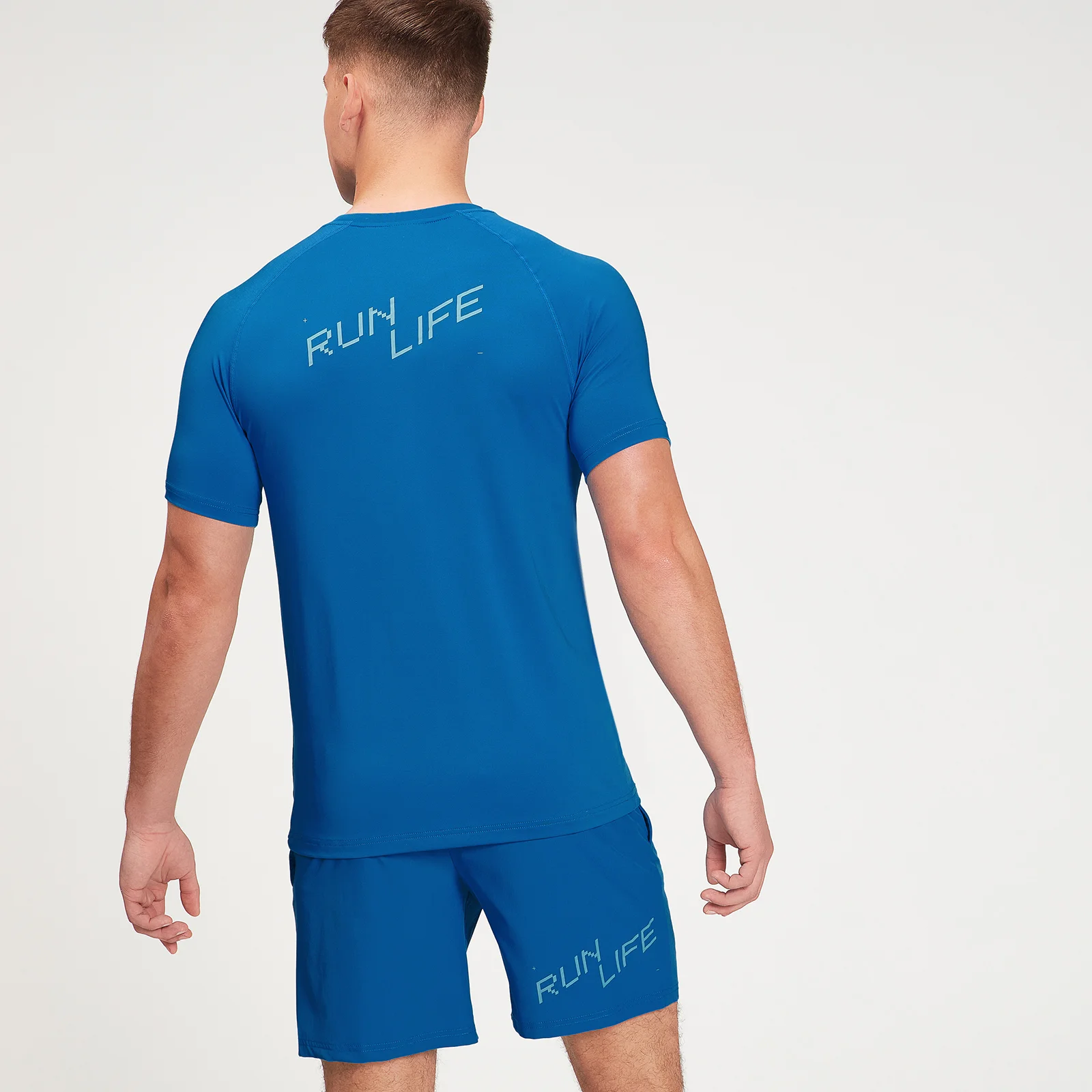 MP Men's Graphic Running Short Sleeve T-Shirt - True Blue - M Image 3
