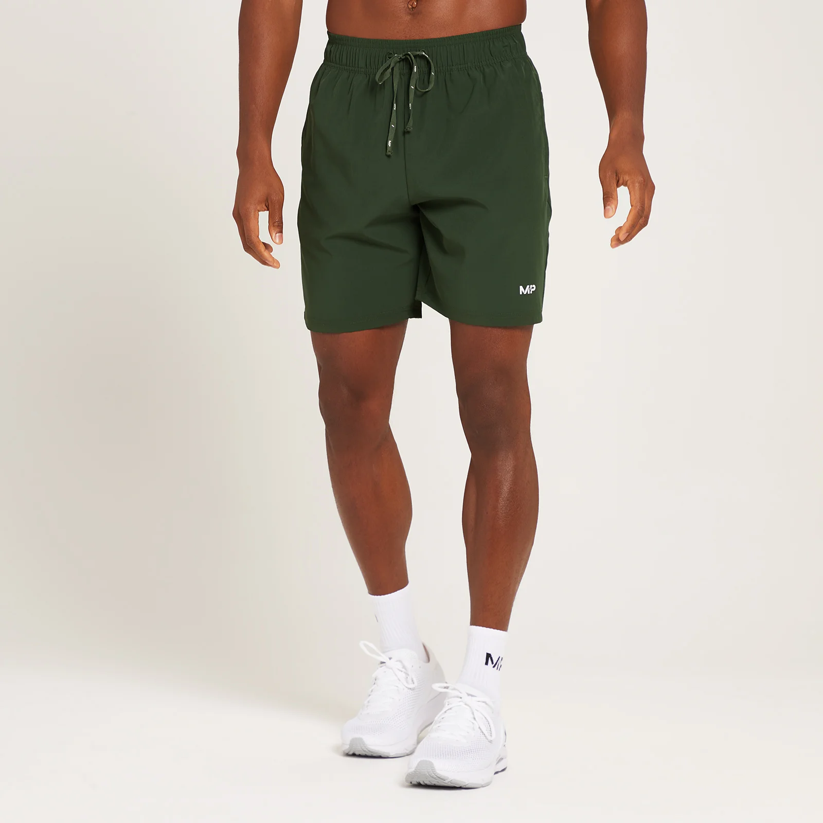 MP Men's Linear Mark Graphic Training Shorts - Dark Green - XXS Image 1