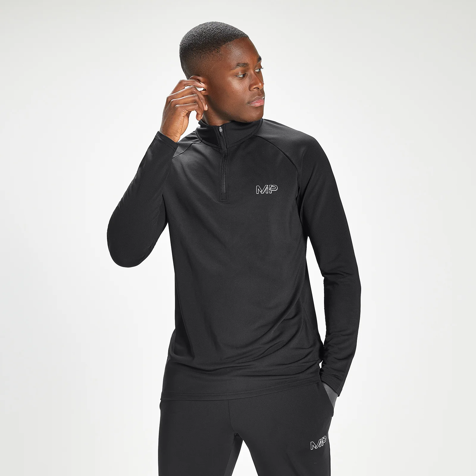 MP Men's Infinity Mark Graphic Training 1/4 Zip - Black - XXS Image 1