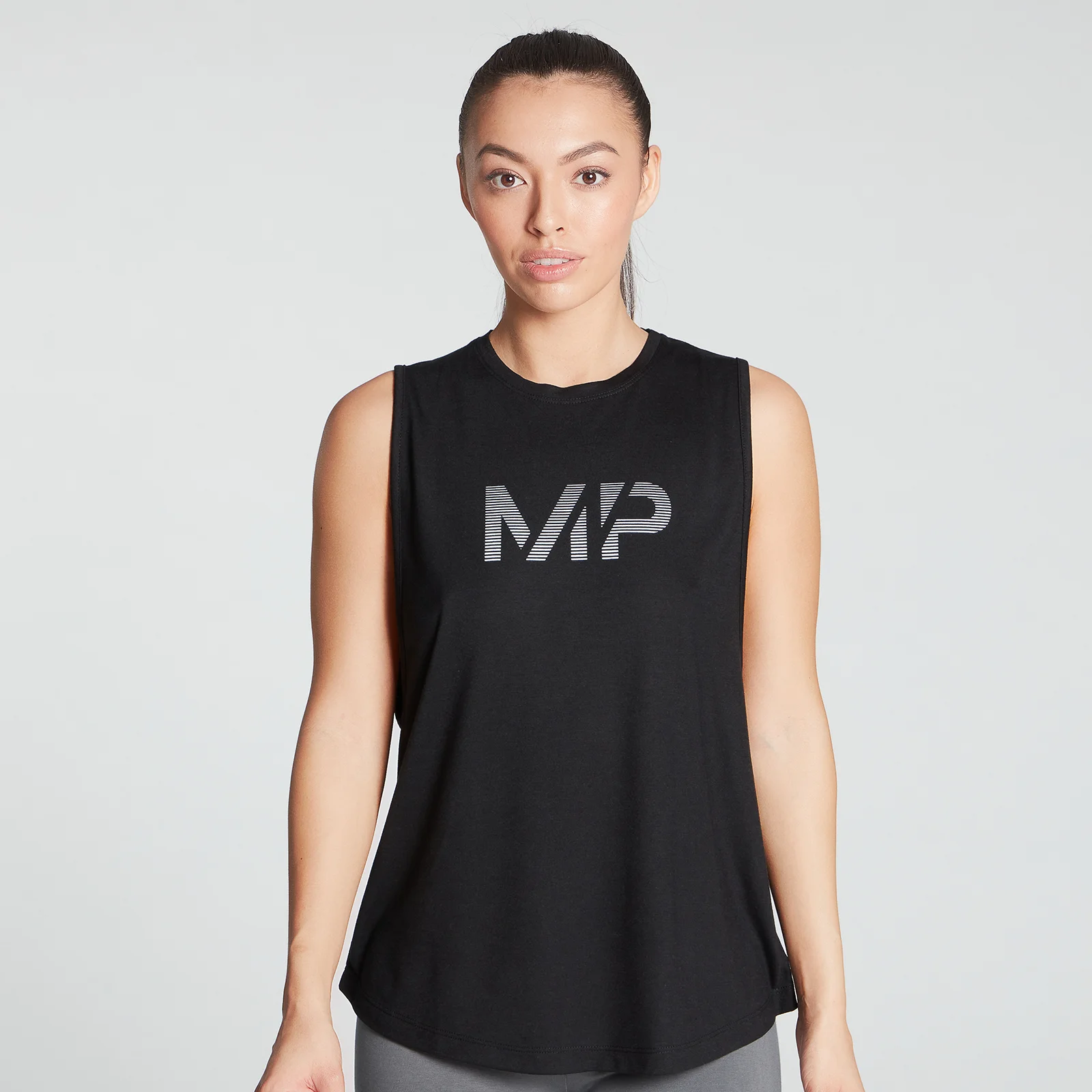 MP Women's Gradient Line Graphic Drop Armhole Vest - Black - XXS Image 1