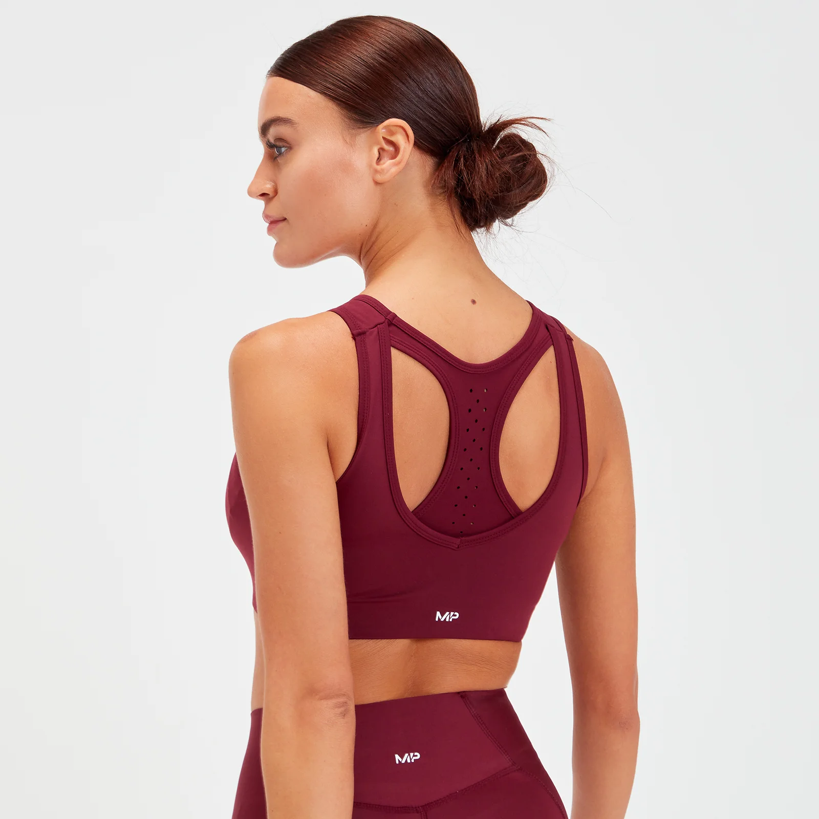 MP Women's Sculpt Laser Cut Sports Bra - Port - XXS Image 1
