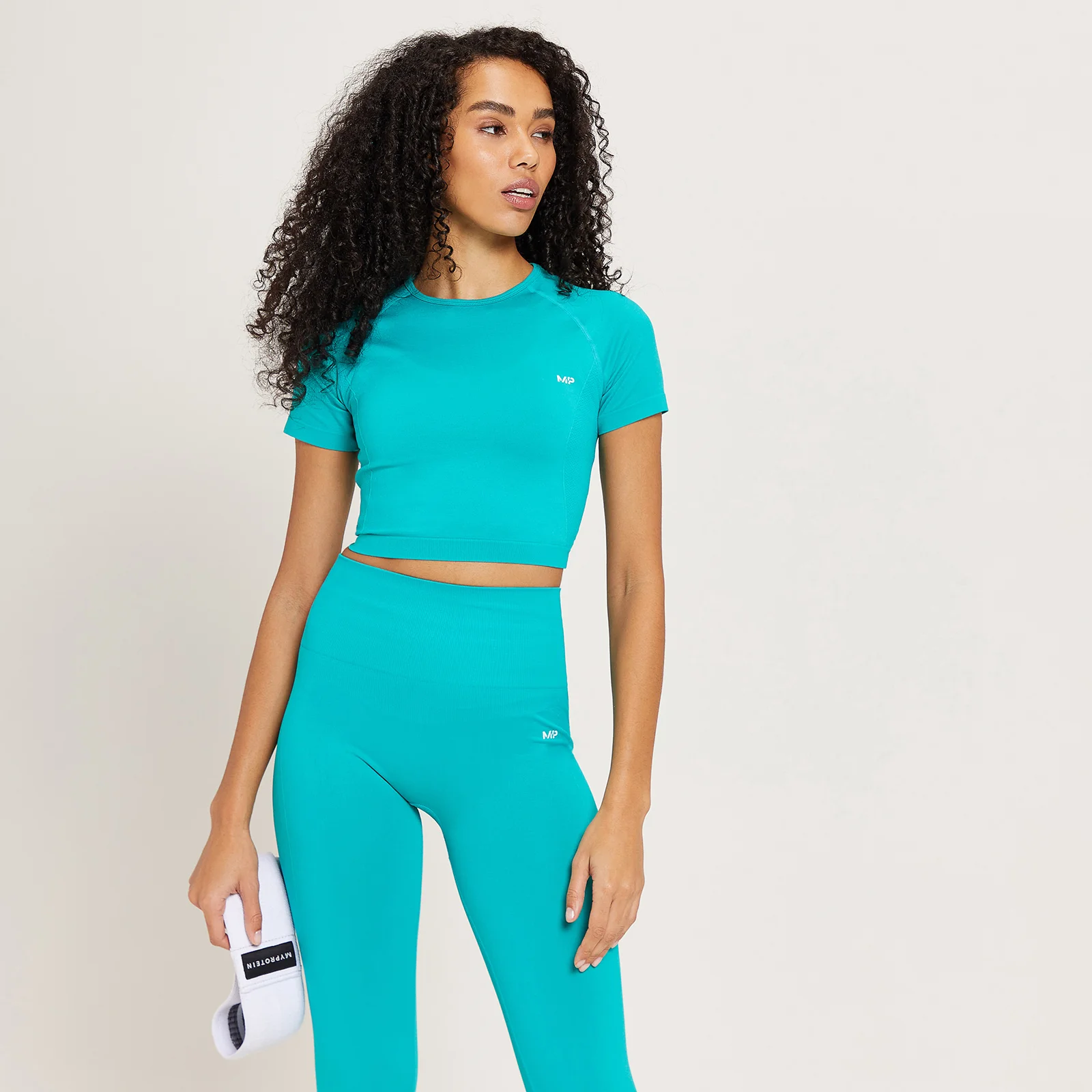 MP Women's Shape Seamless Crop Top - Lagoon - XXS Image 1