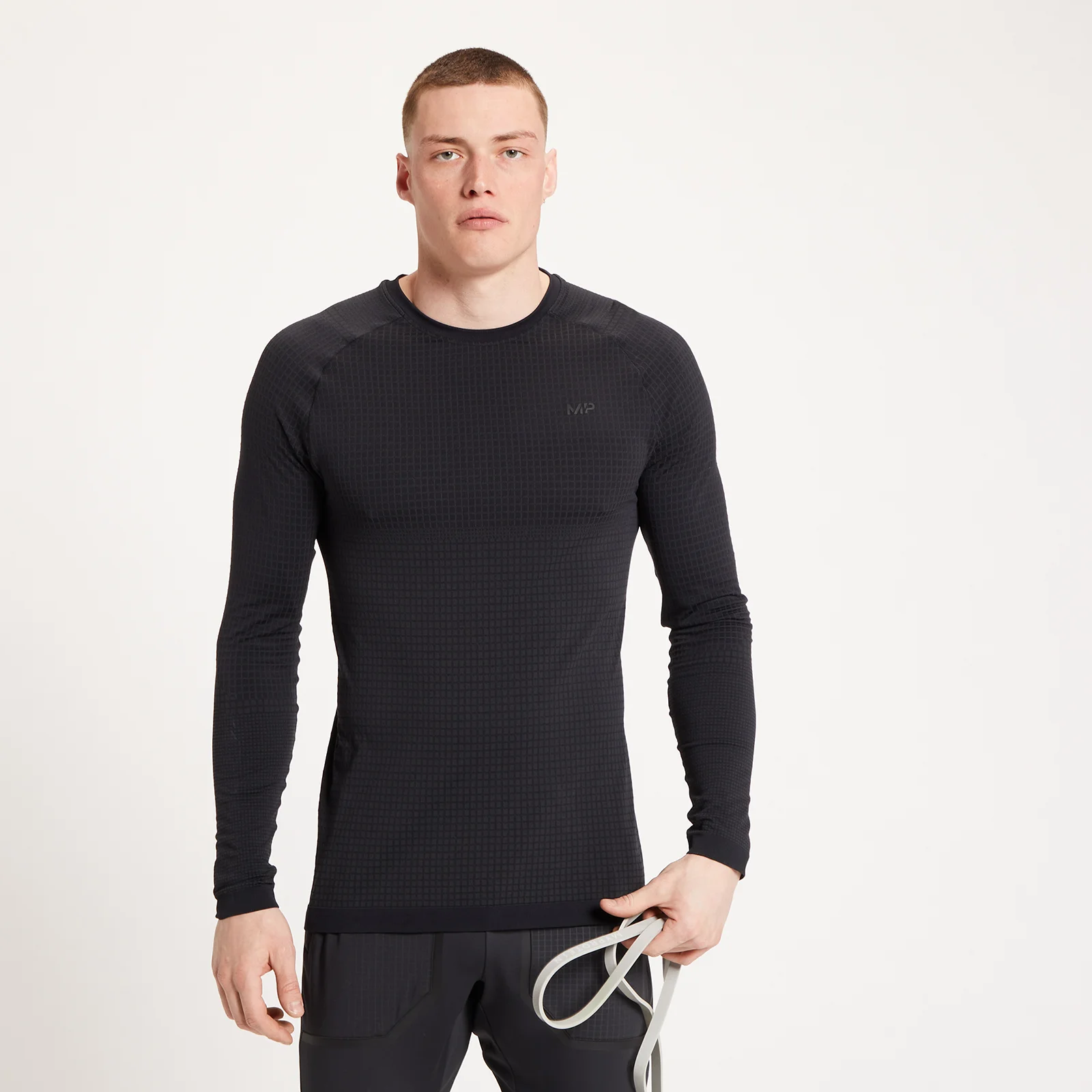 MP Men's Tempo Ultra Seamless Long Sleeve Top - Black - XXS Image 1