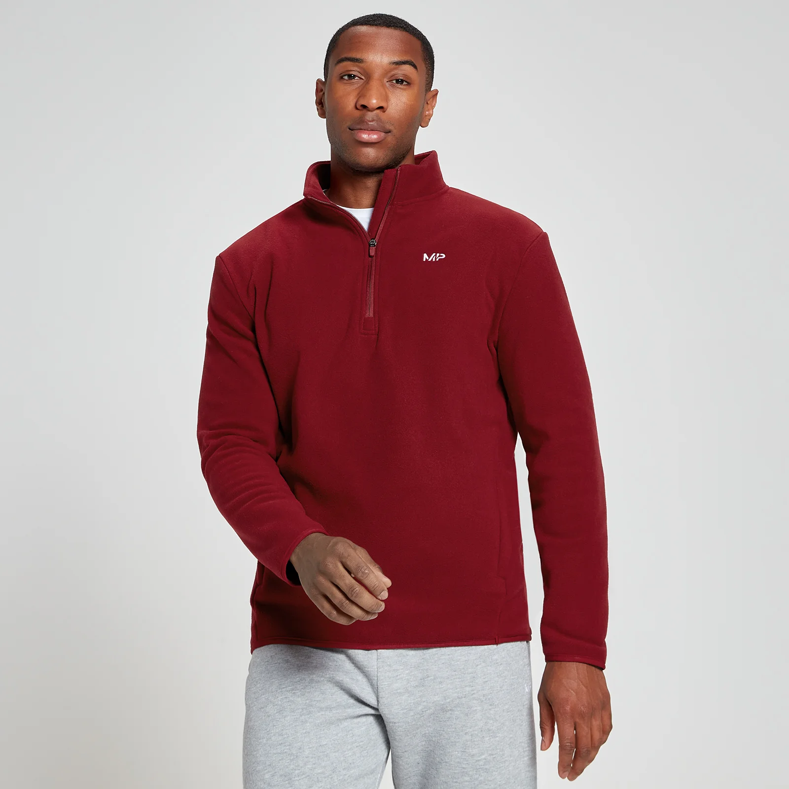 MP Men's Rest Day Fleece 1/4 Zip - Scarlet - XXS Image 1