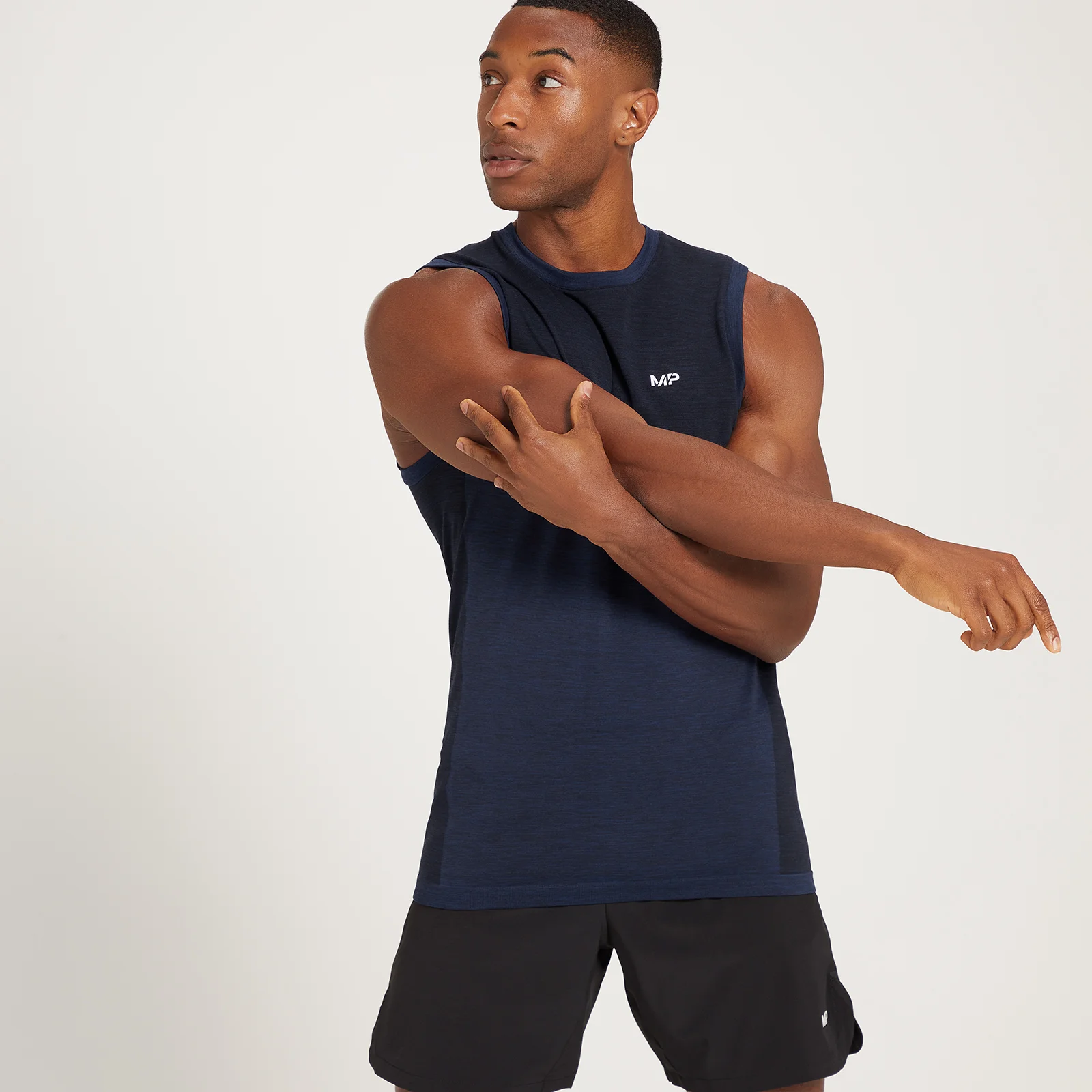 MP Men's Seamless Tank Top - Deep Blue Marl - XS Image 1