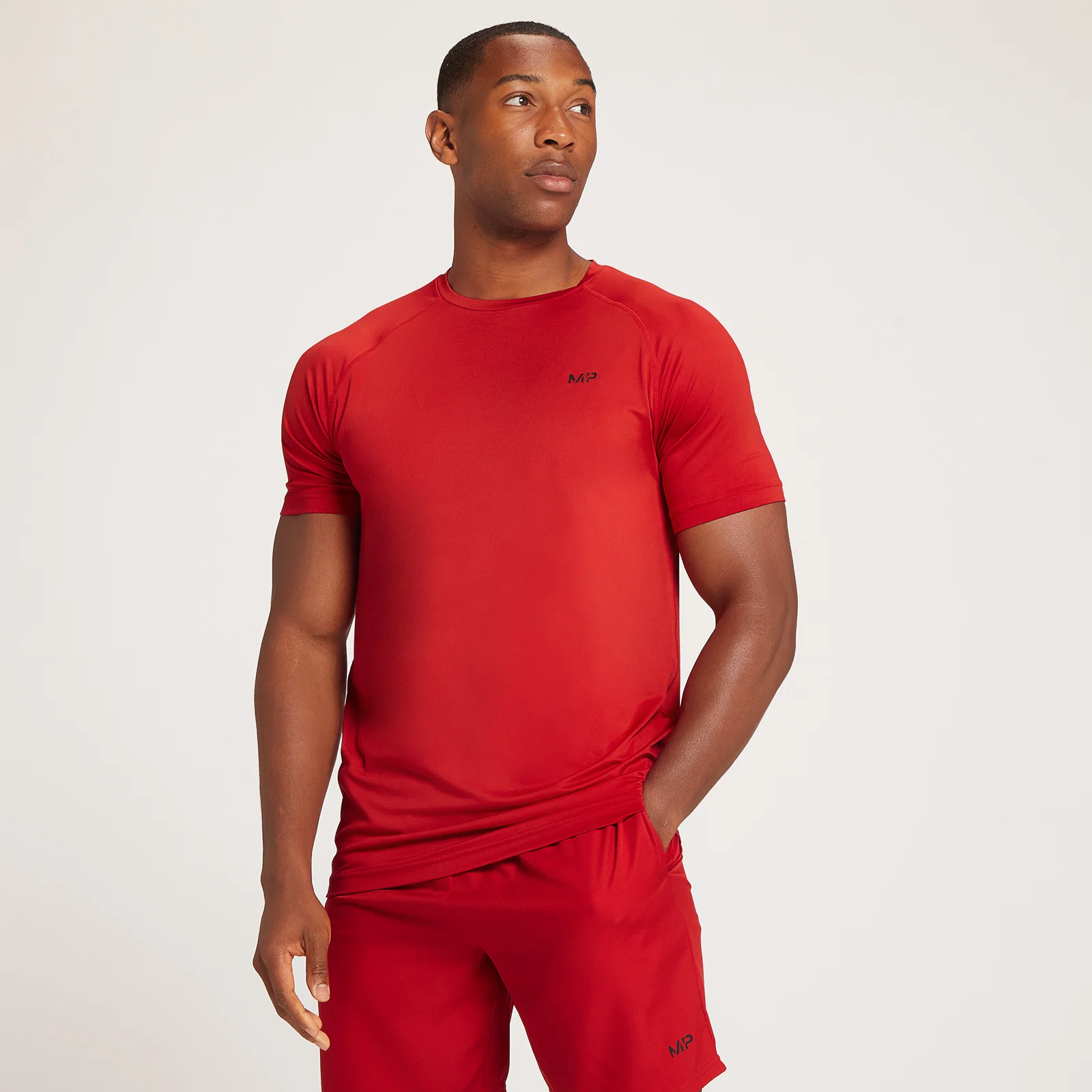 MP Men's Repeat MP Graphic Training Short Sleeve T-Shirt - Wine - XXS Image 1