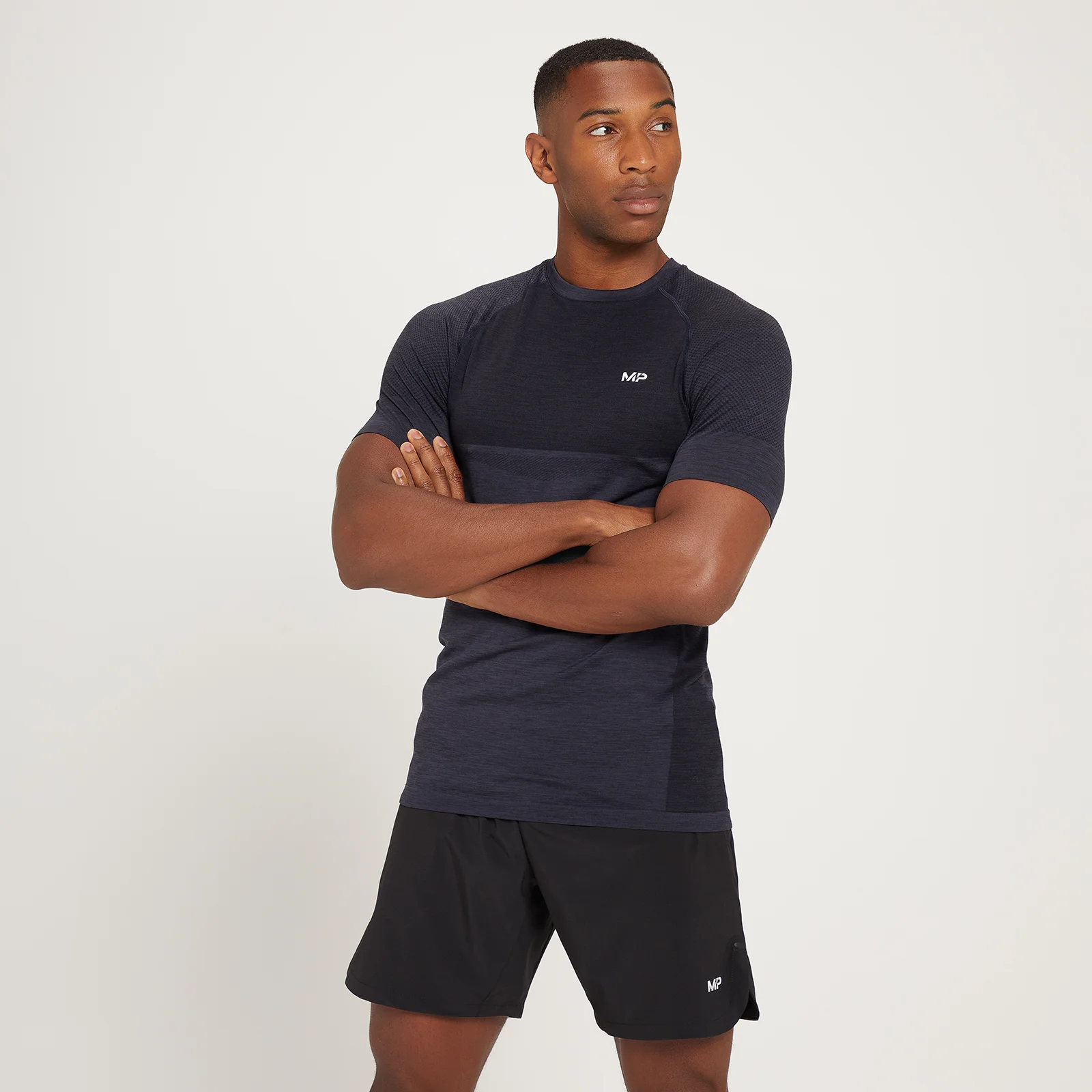 MP Men's Seamless Short Sleeve T-Shirt - Black Marl - XS Image 1