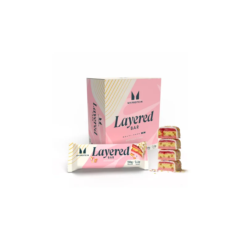 Layered Protein Bar - 12 x 60g - Vanilla Birthday Cake