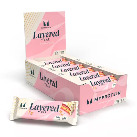 Layered Protein Bar - 12 x 60g - Vanilla Birthday Cake