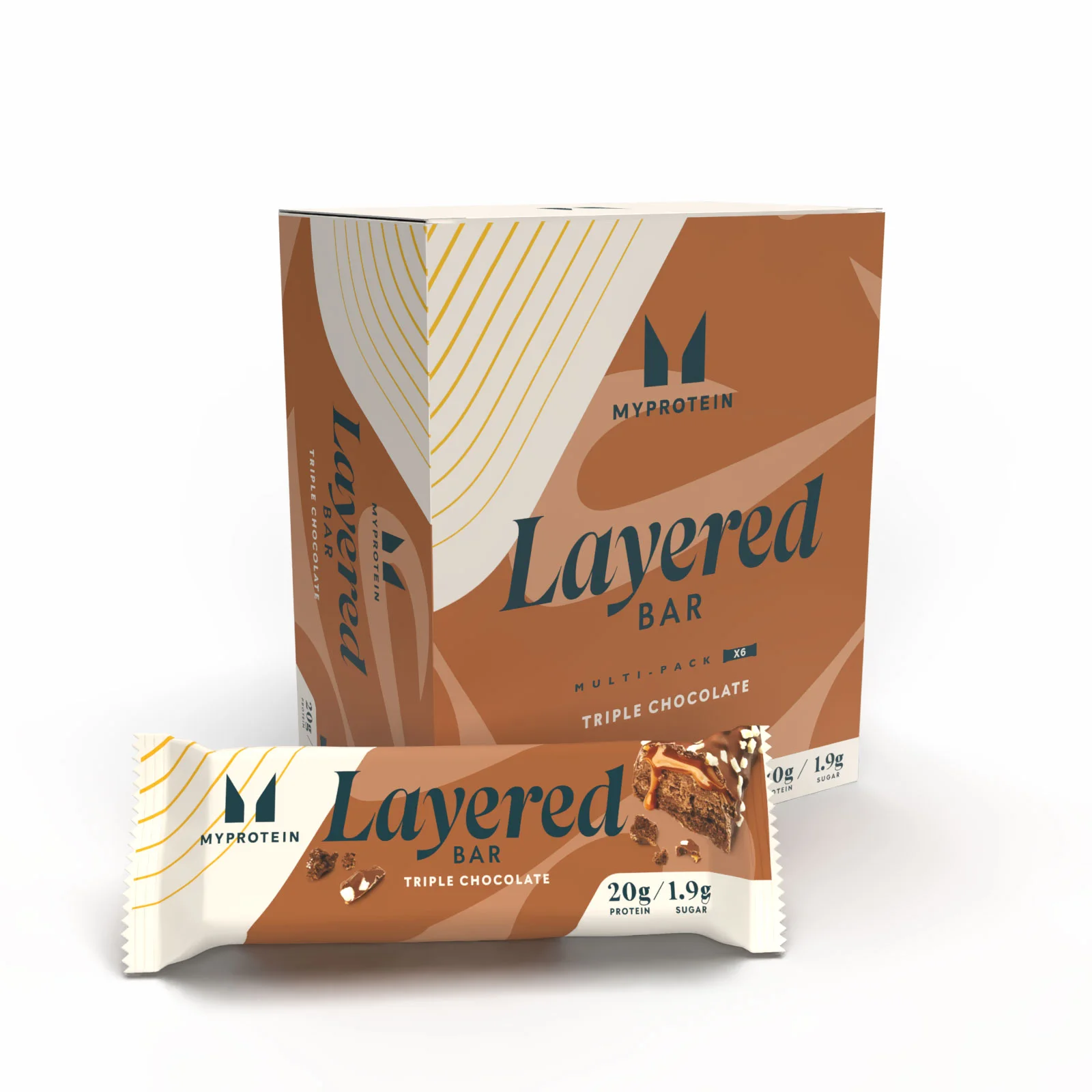 Layered Protein Bar - 6 x 60g - Triple Chocolate Fudge Image 1