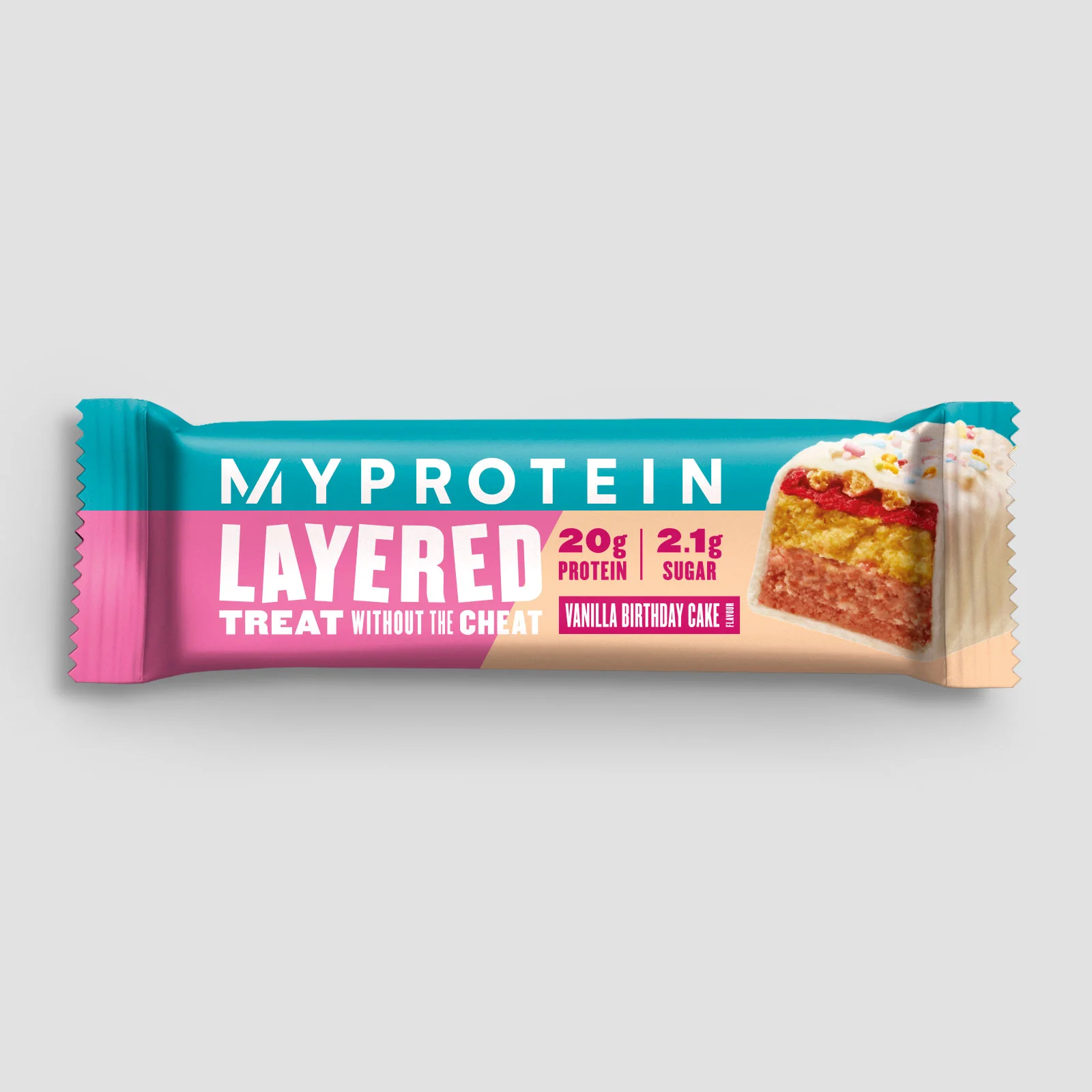 Layered Protein Bar (Sample) - Vanilla Birthday Cake Image 1