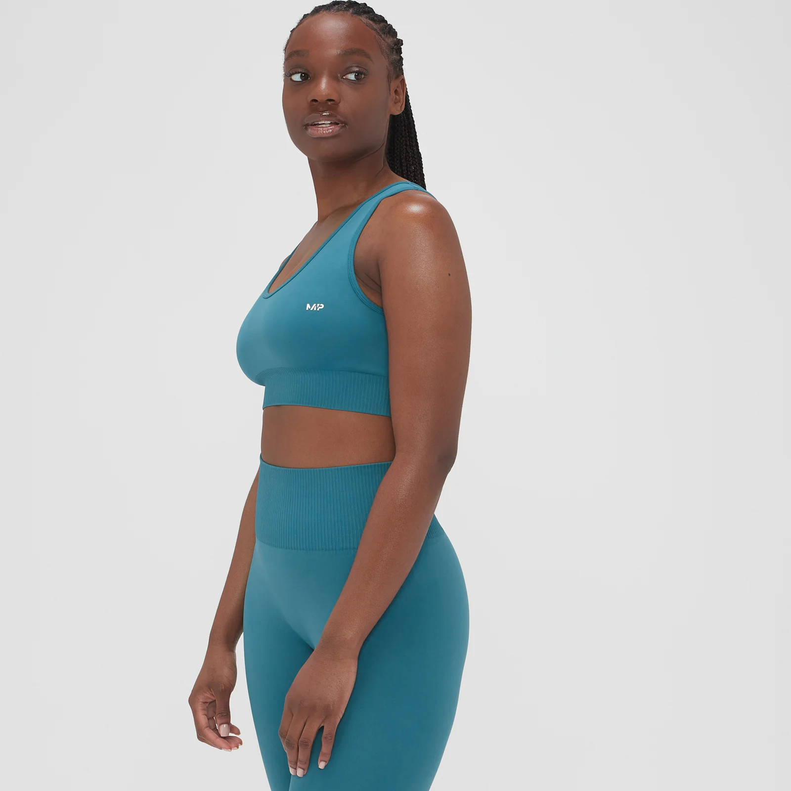 MP Women's Composure Seamless Sports Bra - Teal Blue - XXS Image 1