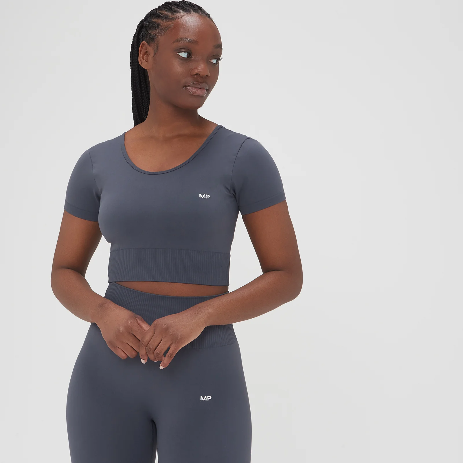 MP Women's Composure Seamless Crop Top - Dark Graphite - XXS Image 1