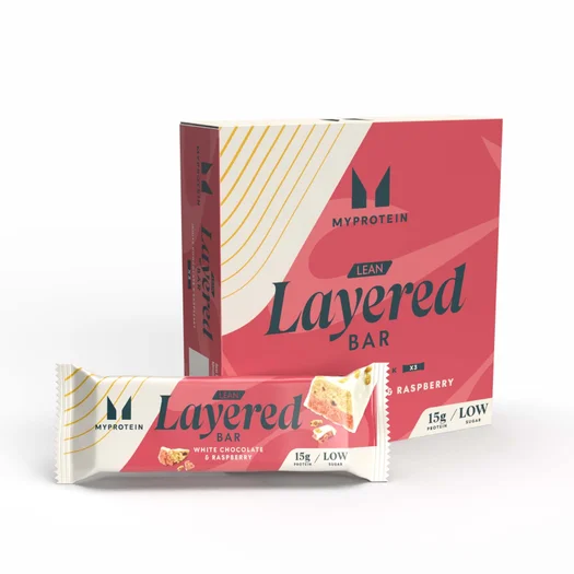 Lean Layered Protein Bar - 3 x 40g - White Chocolate and Raspberry