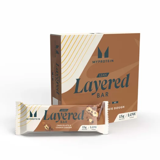 Lean Layered Protein Bar - 3 x 40g - Chocolate and Cookie Dough