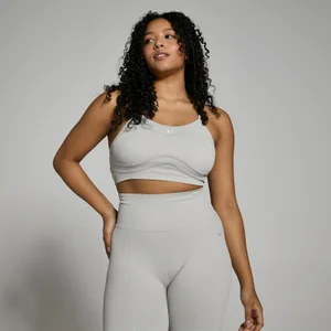 MP Women's Lifestyle Ribbed Bra - Light Grey - Size M