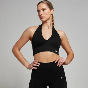 MP Women's Tempo Seamless Halter Neck Bra - Black - Size S