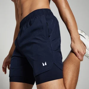 MP Men's 2-in-1 7" Training Shorts - Navy - Size XXXL