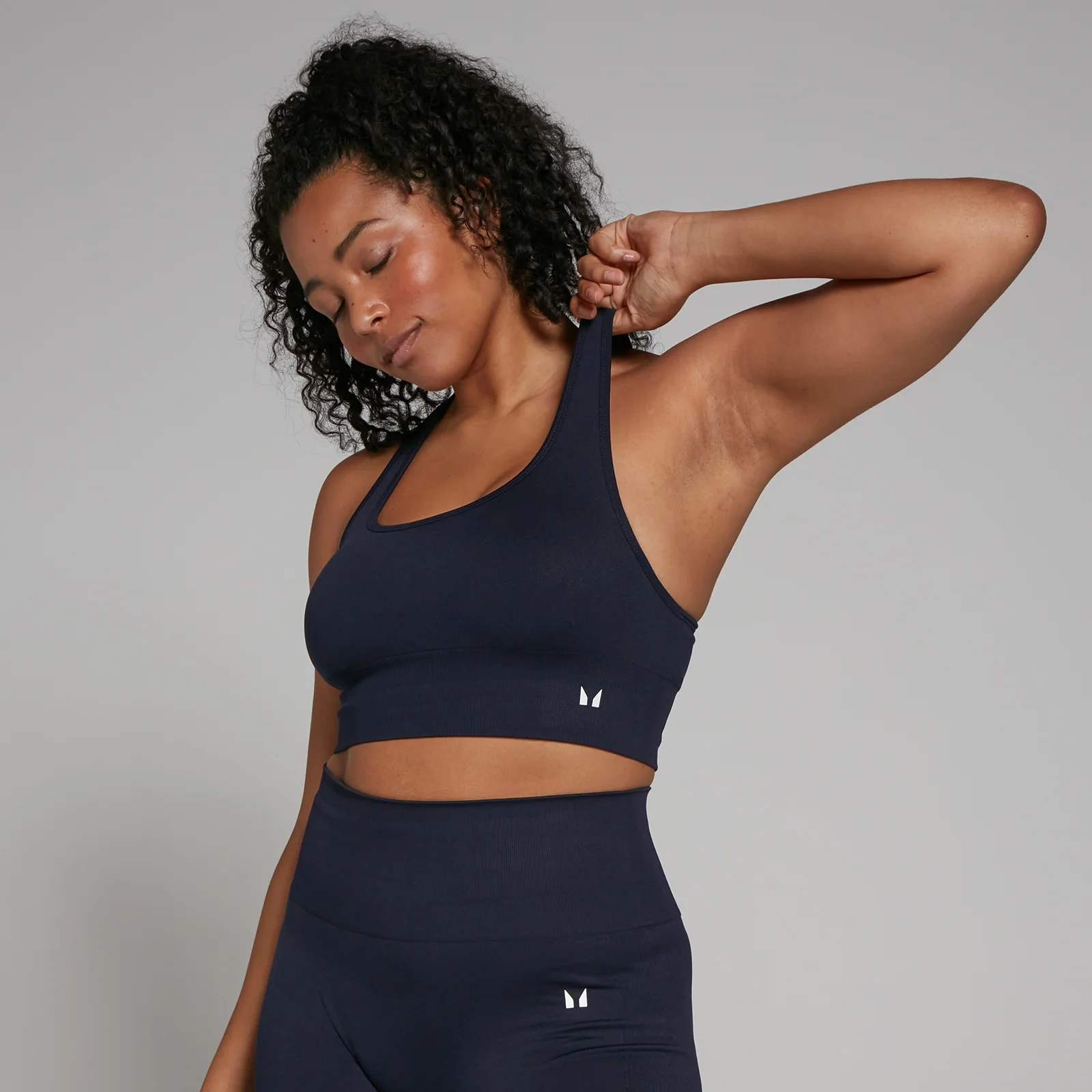 MP Women's Shape Seamless Sports Bra - Navy - S Image 1