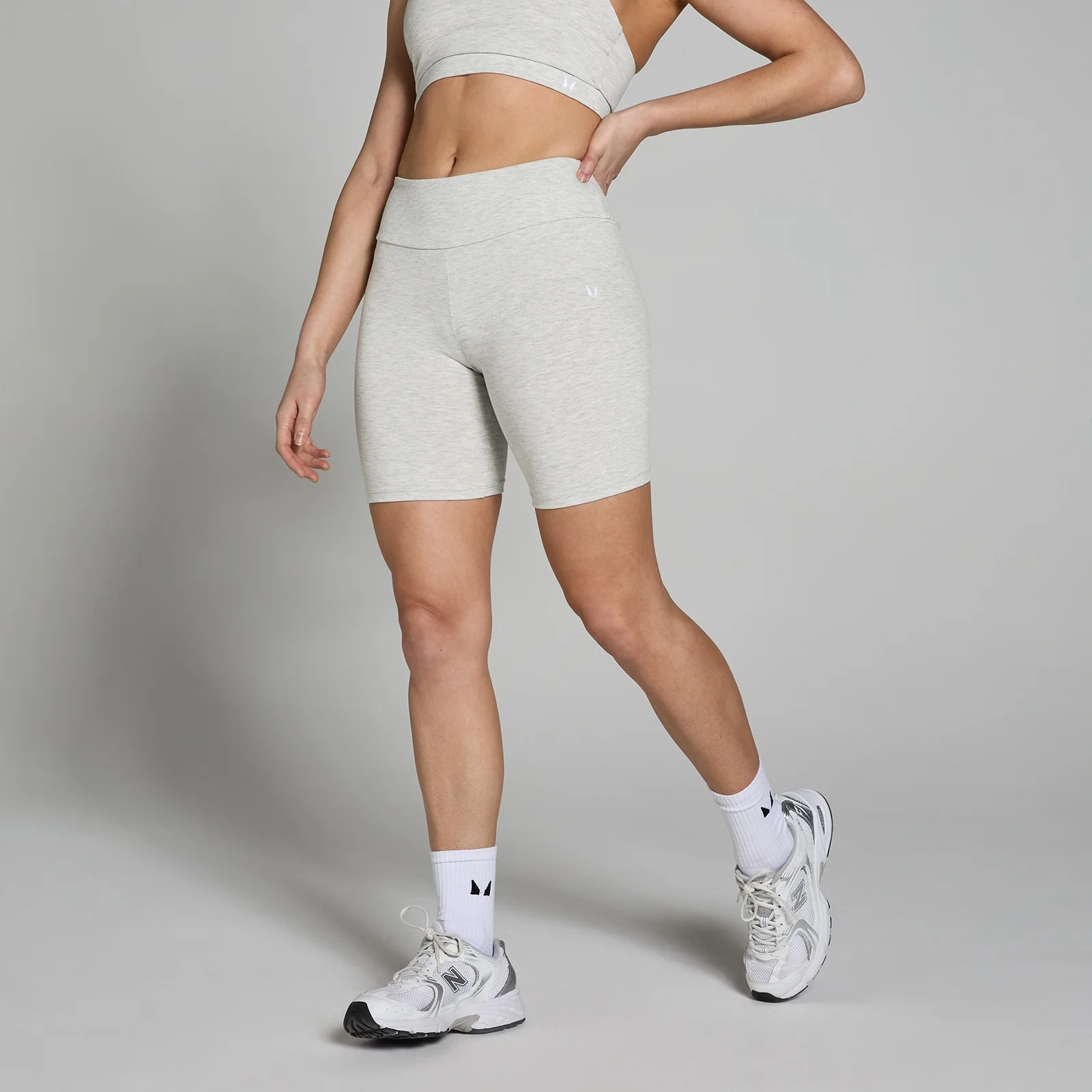MP Women's Basics Cycling Shorts - Light Grey Marl - XXS Image 1