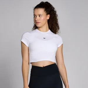 MP Women's Basics Body Fit Short Sleeve Crop T-Shirt - White - Size L