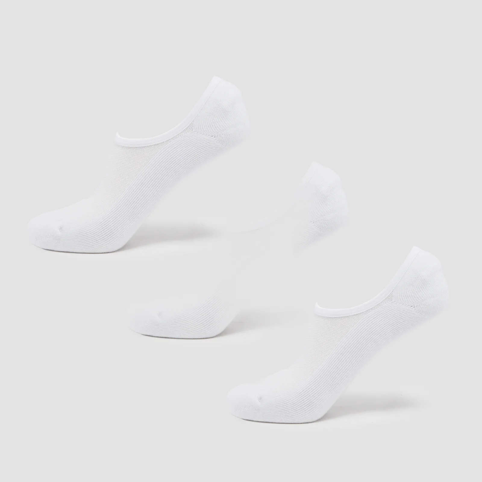MP Unisex Invisible Socks (3 Pack) - White - UK 12-14 Image 1