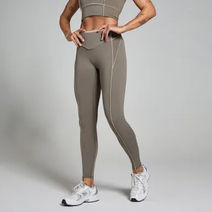 MP Women's Tempo Contrast Texture Leggings - Espresso - Size XL