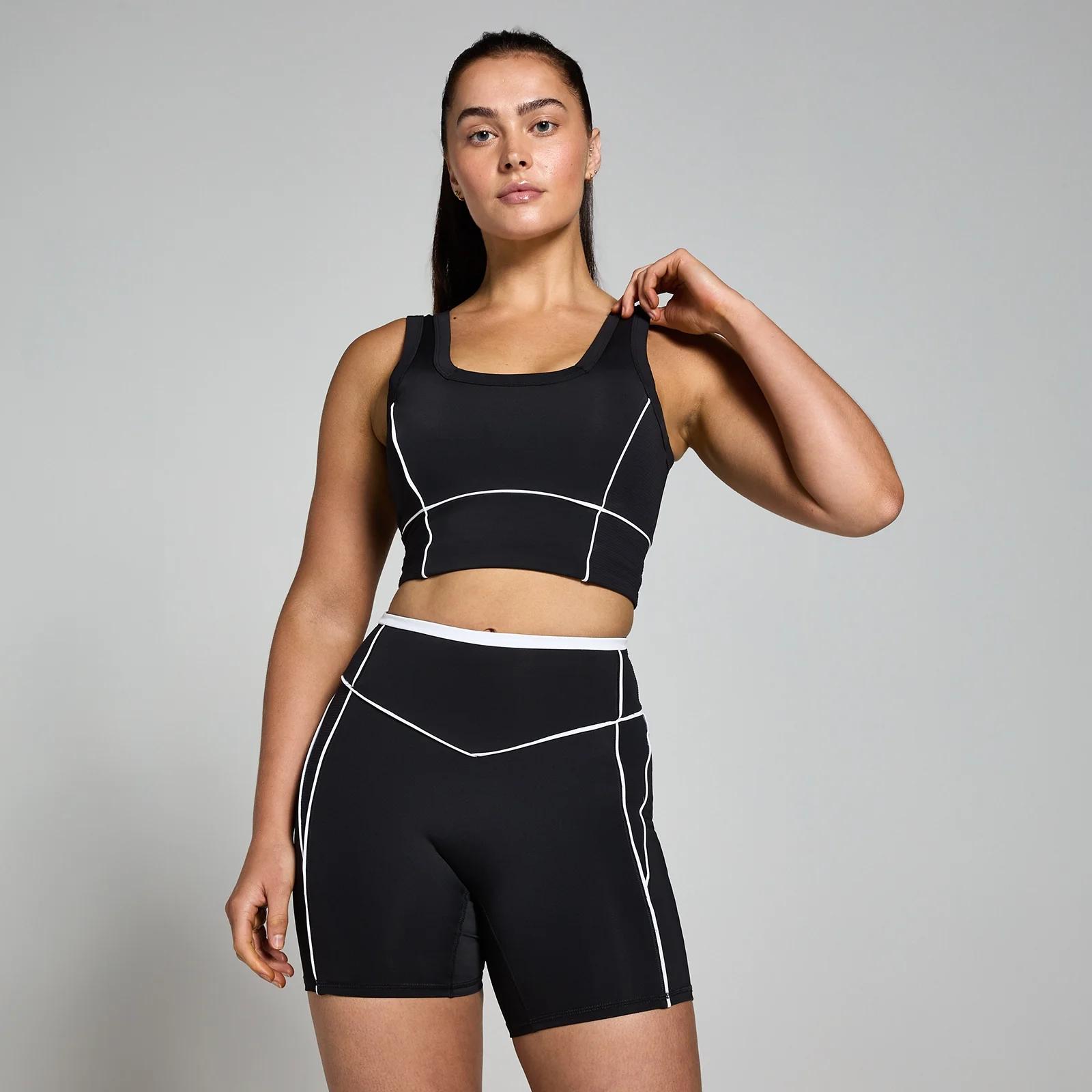MP Women's Tempo Contrast Texture Sports Bra - Black - XXL Image 1