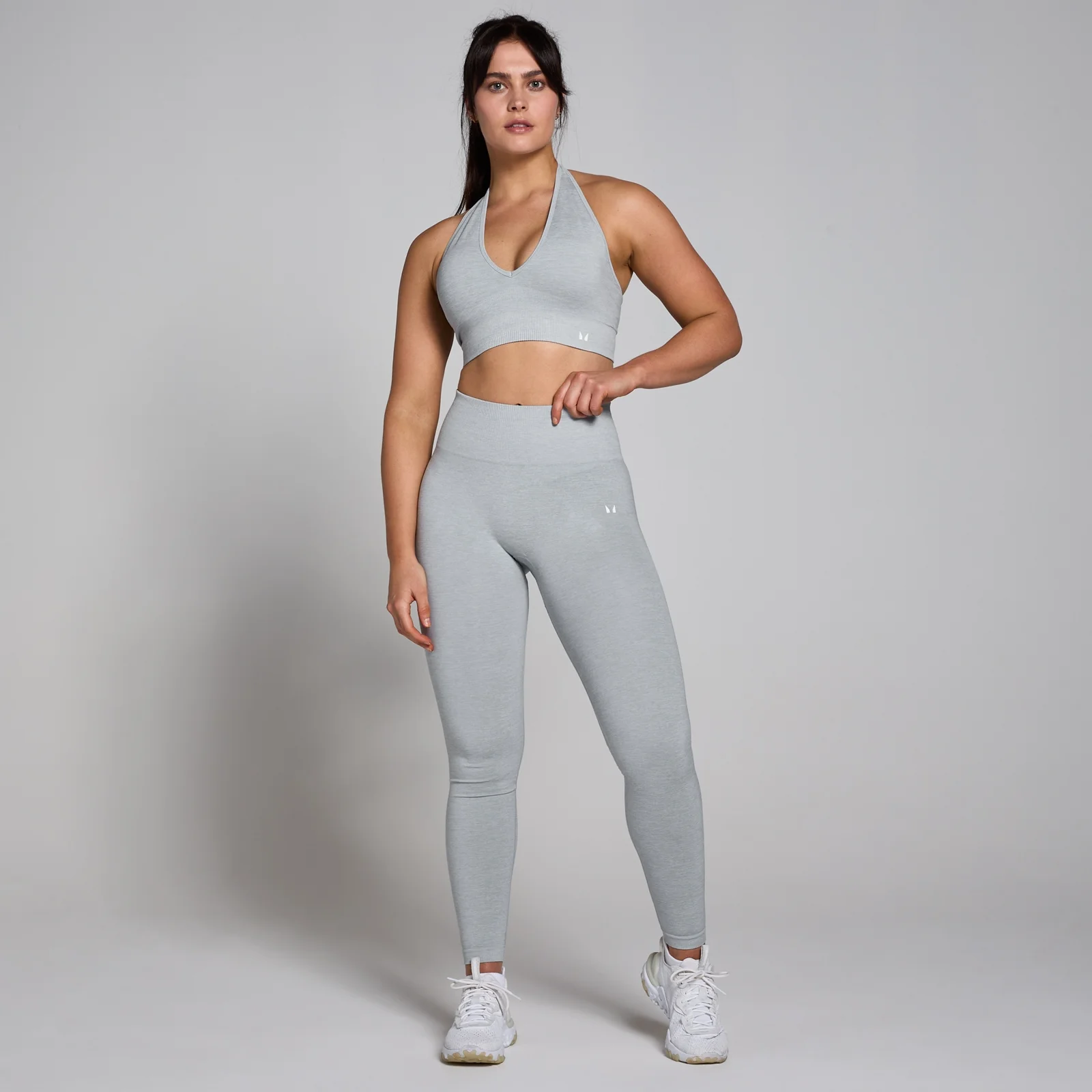 MP Women's Tempo Seamless Halter Neck Bra - Grey Marl - XS Image 3