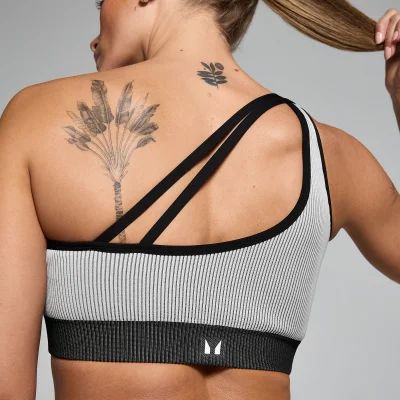 MP Women's Contrast Rib Seamless Bra - Black/Grey - L Image 6