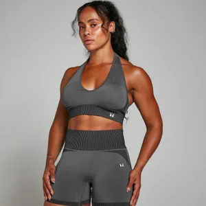 MP Women's Two Toned Seamless Sports Bra - Black - Size XS