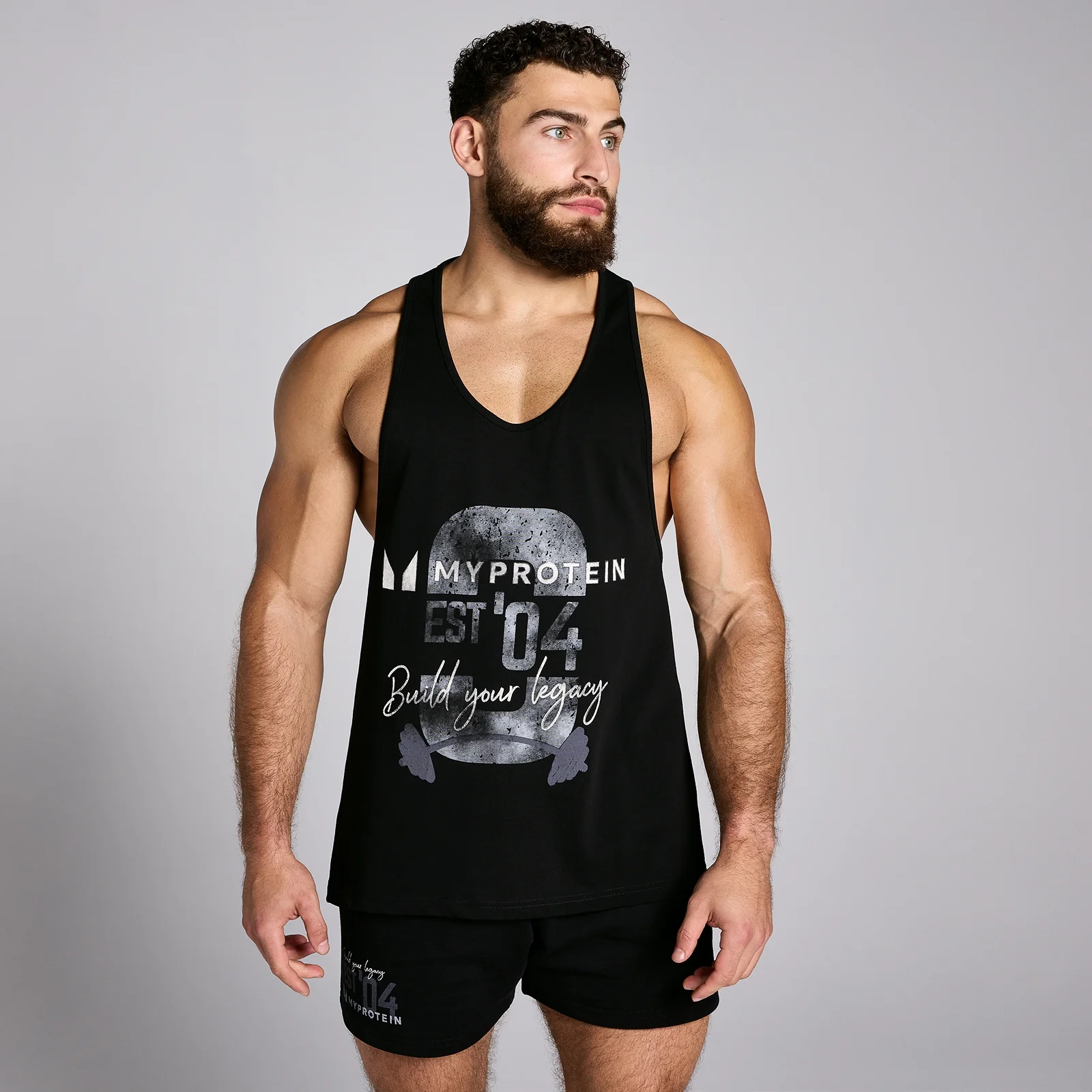 MP Men's Origin Graphic Stringer - Black - S Image 1