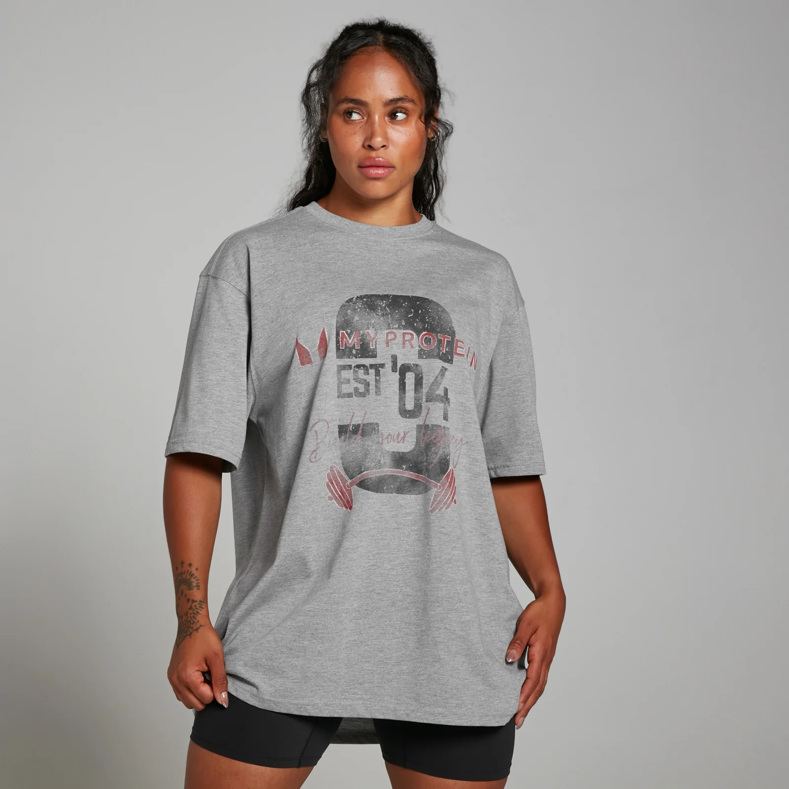 MP Origin Graphic T-Shirt - Grey Marl - XXS-XS Image 1