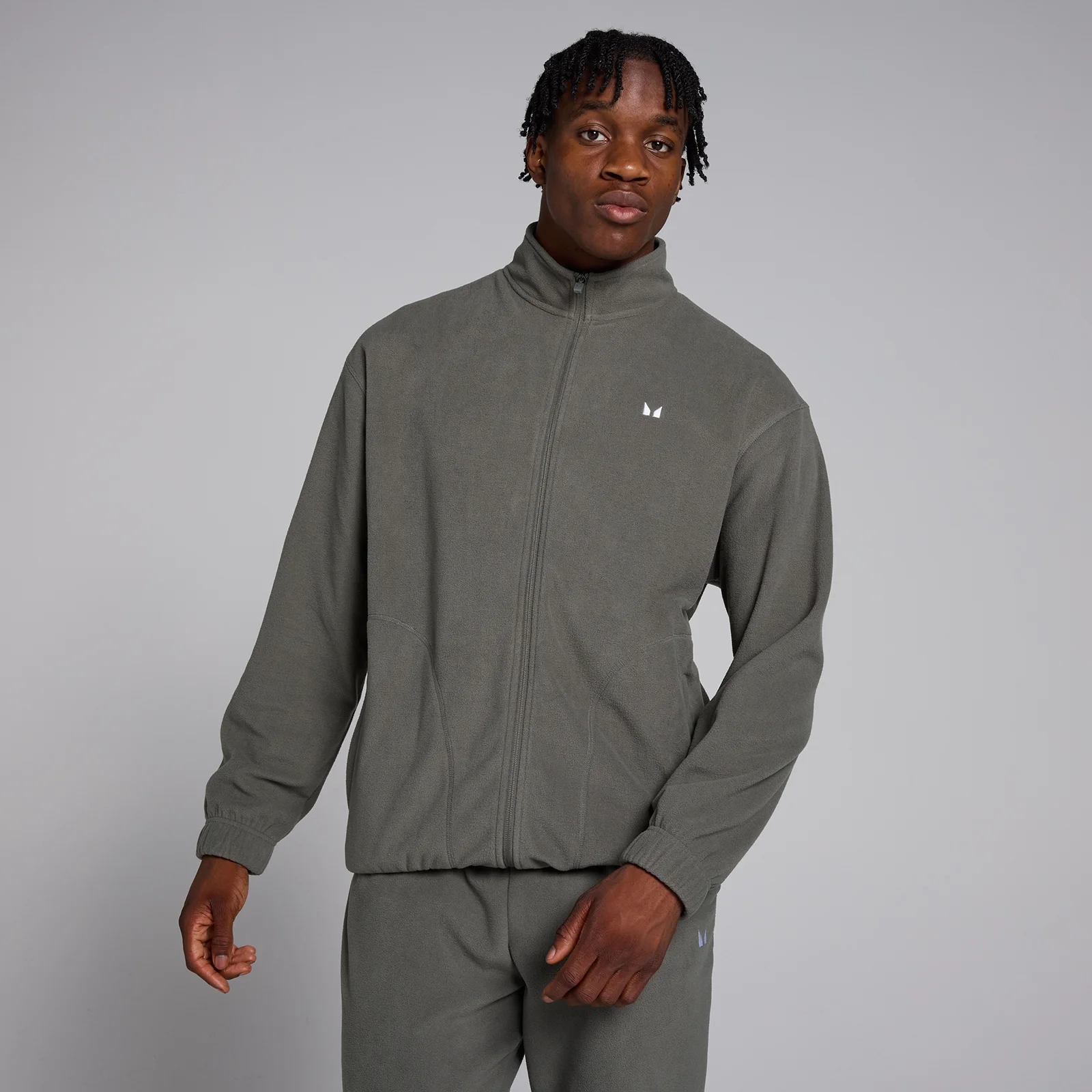 MP Men's Zip Through Fleece - Gun Metal - S Image 1