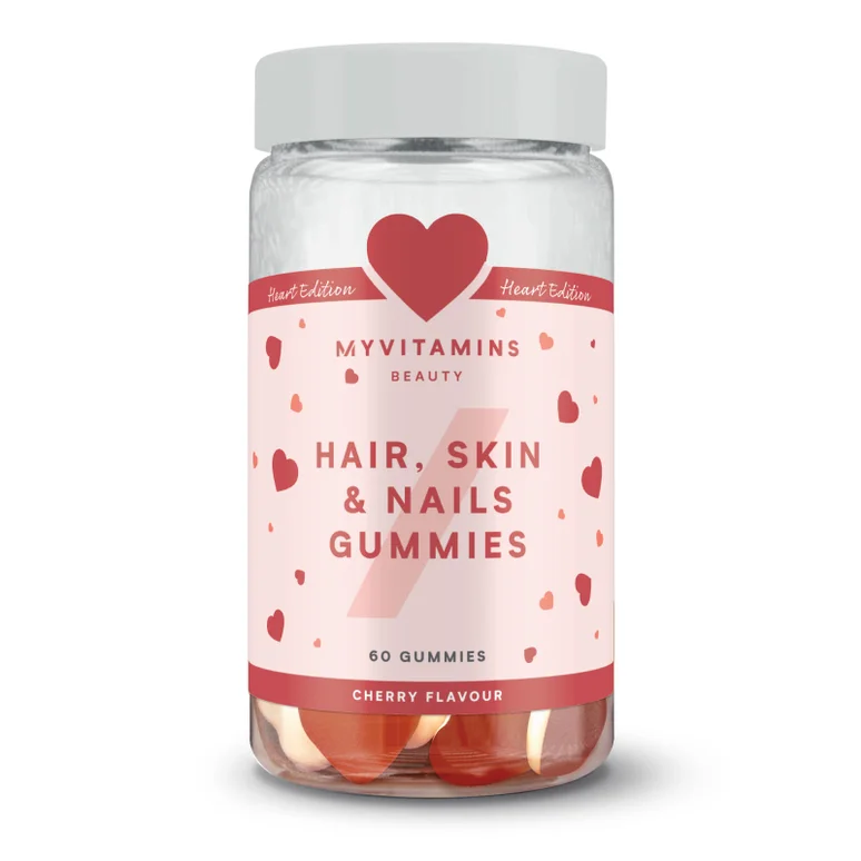Hair, Skin & Nails Gummies - Double-Layered Heart Edition - 60gummies - Cherry