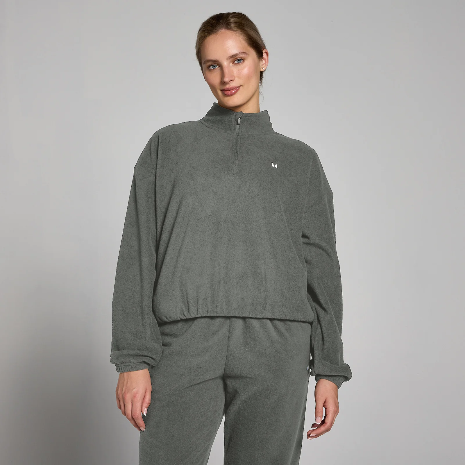 MP Women's Funnel Neck 1/4 Zip Fleece - Gunmetal - XL Image 1