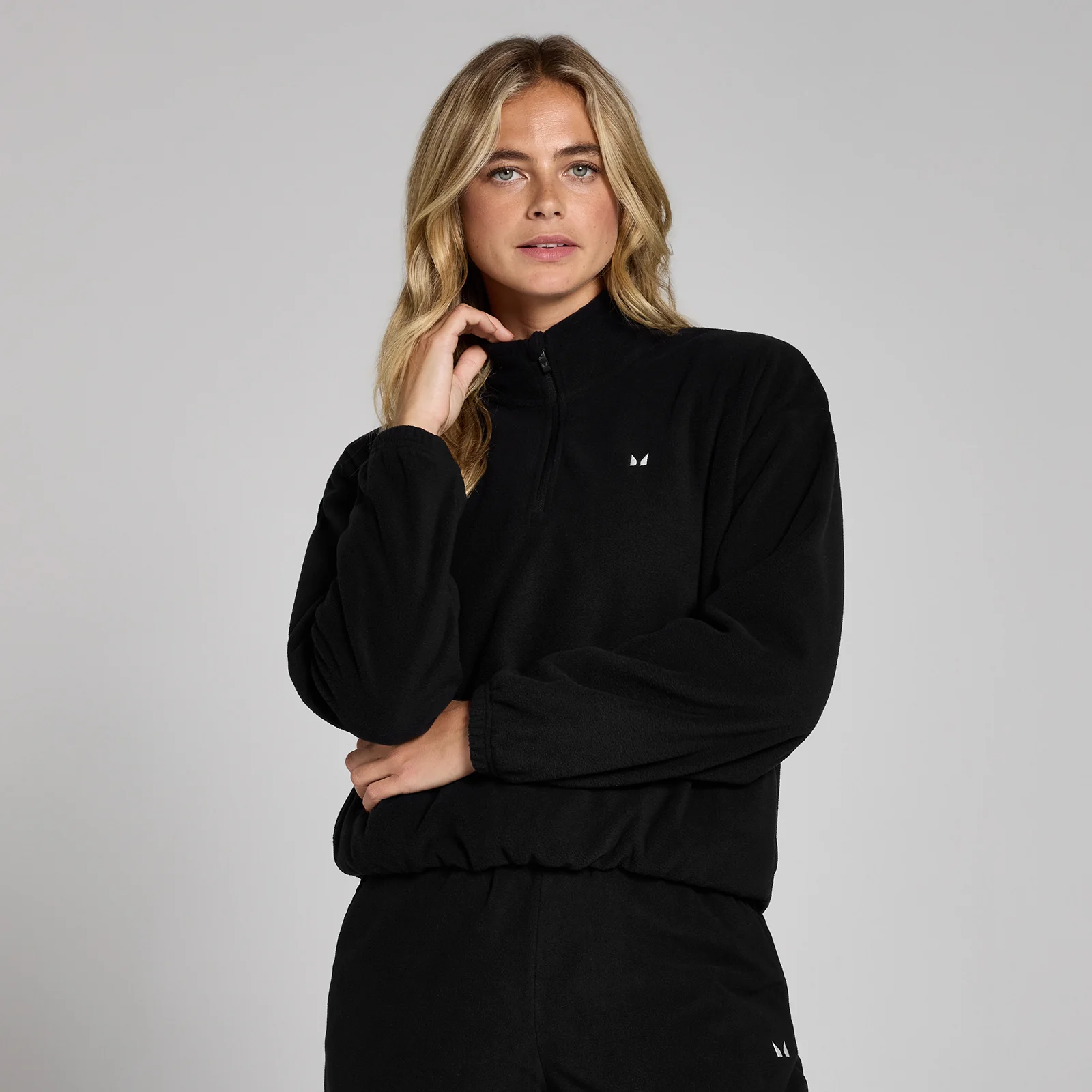 MP Women's Funnel Neck 1/4 Zip Fleece - Black - XS Image 1